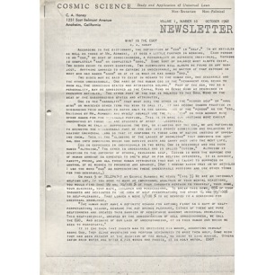 Cosmic Science Newsletter (1962-1963) - 1962 Vol 1 No 10 (A4 copy, 9 pages)