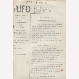 Merseyside UFO Bulletin (1968-1973) - v 01 n 2 - Mar/Apr 1968, worn, stains