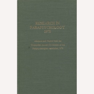 Parapsychological Association Convention : Research in parapsychology 1978