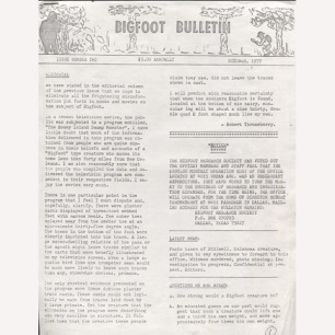 Bigfoot Bulletin (1977) - 1977 Oct. No 02 (4 pages), photocopy