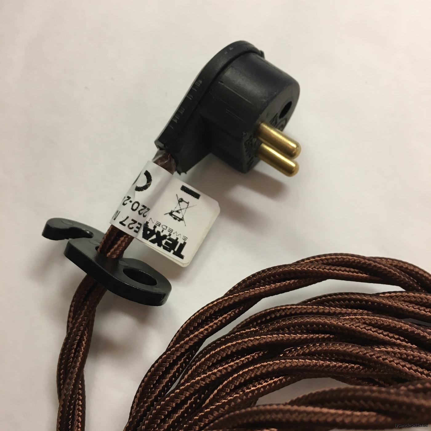 tygsladd textilssladd lampupphäng med 2 ringar utan skruvar för skärm eller glödlampa (35)