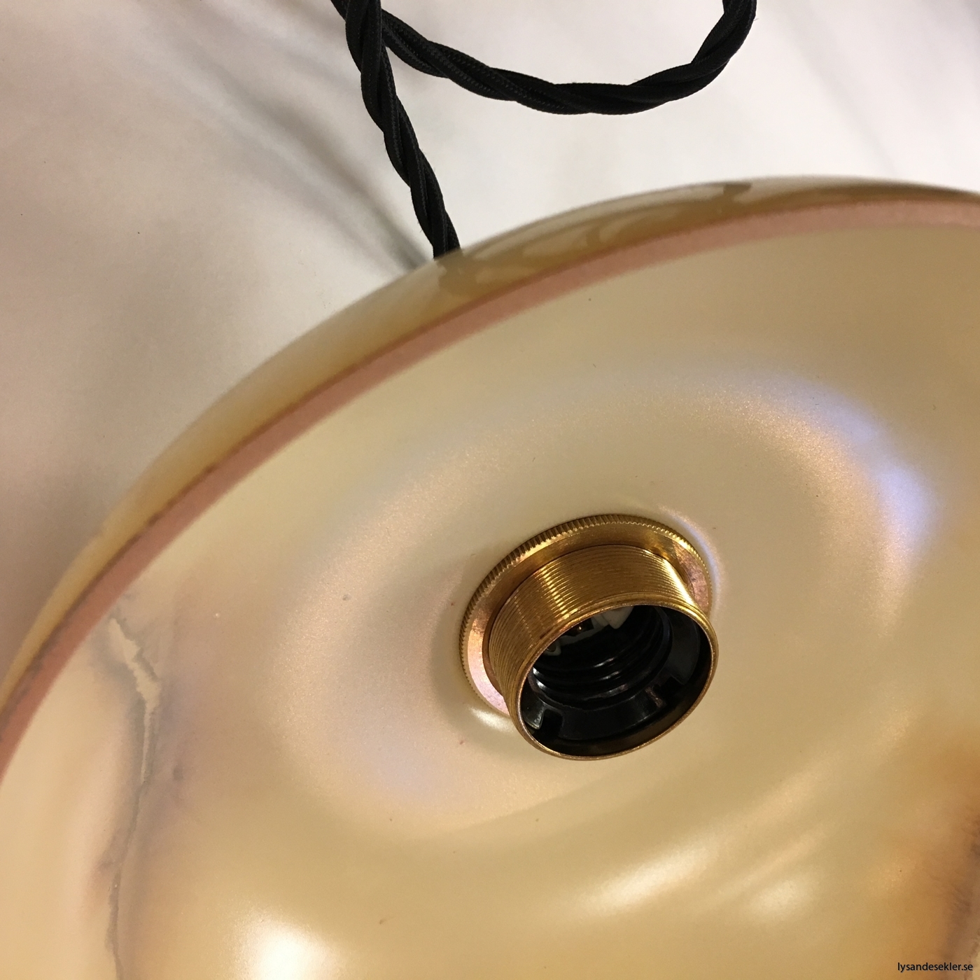 tygsladd textilssladd lampupphäng med 2 ringar utan skruvar för skärm eller glödlampa (7)