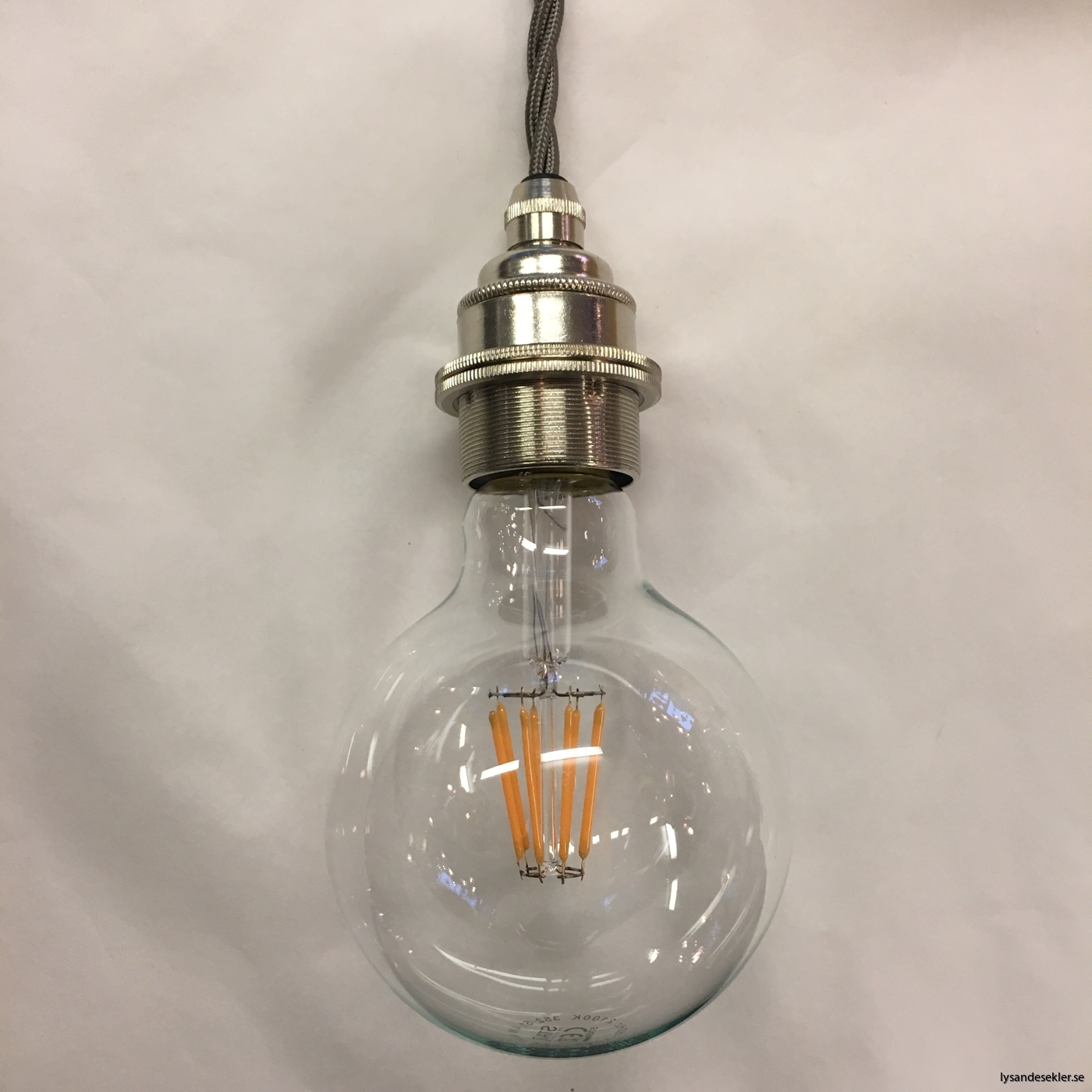 tygsladd textilssladd lampupphäng med 2 ringar utan skruvar för skärm eller glödlampa (26)