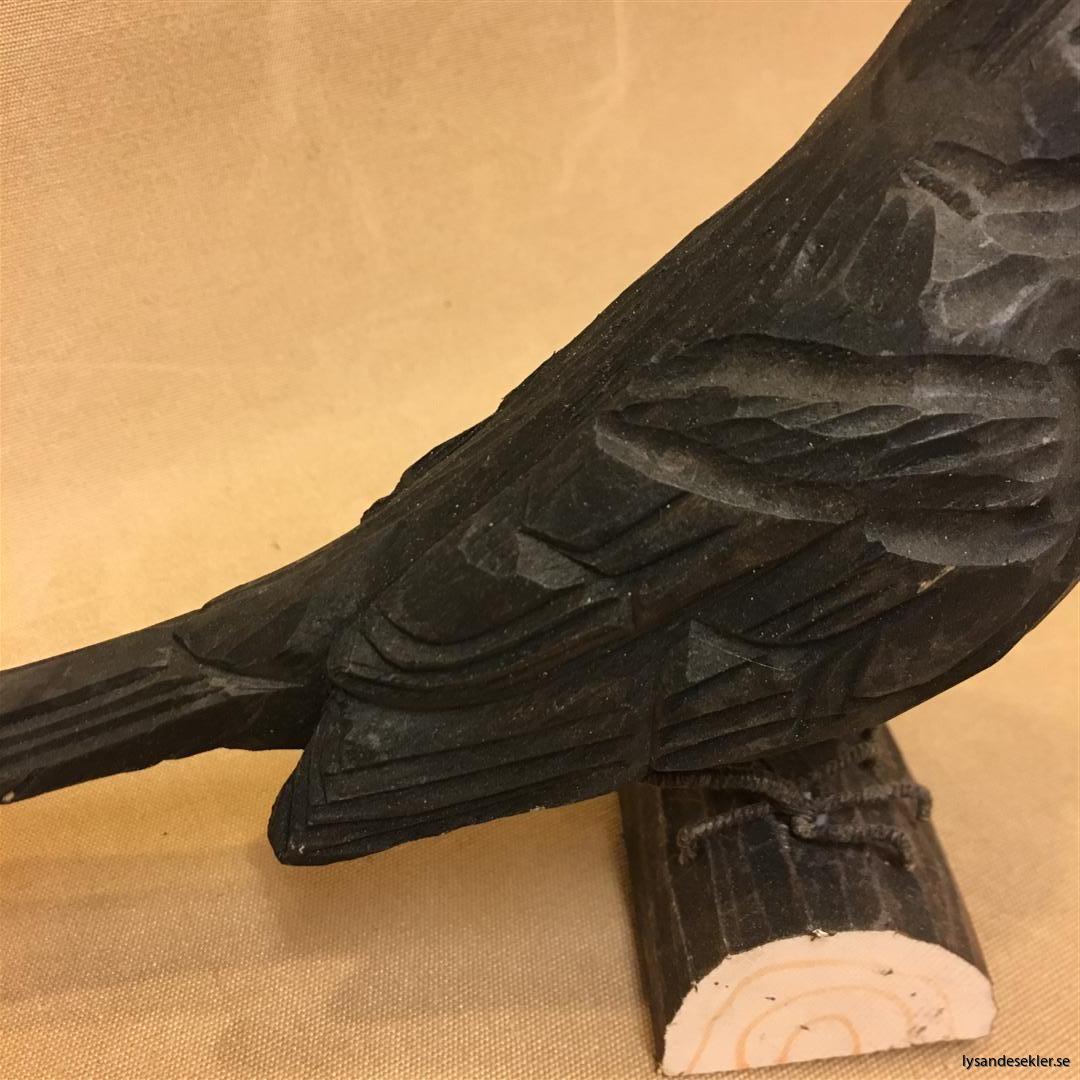 koltrast  handsnidad fågel trä snidad dekoration (4)