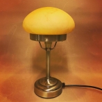Strindbergslampa mini med gulmarmorerad skärm