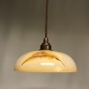 Retrolampa med tygsladd (äldre) - Äldre lampskärm + tygsladd brun med 2 ringar