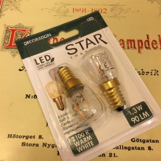 Glödlampa 2-pack päron LED 1,3W - E14 - 2-pack Glödlampa LED KOLTRÅD päron E14 1,3W