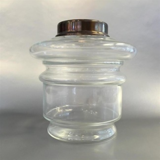 14''' hängoljehus (till bl.a. Torparelampor) glas/antikoxiderad (Oljehus till fotogenlampor) - 14''' hängoljehus antikoxiderad mässing