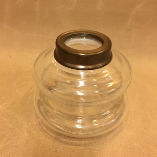 14''' oljehus glas/antiklackerad (Oljehus till fotogenlampor) - 14''' oljehus glas och antiklackerad ring