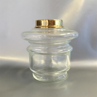 14''' hängoljehus (till bl.a. Torparelampor)  glas/mässing (Oljehus till fotogenlampor) - 14''' hängoljehus polerad mässing