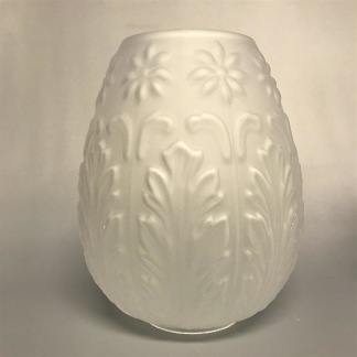 70 mm - Kupa 10''' tulpan akantusblad (Kupa till fotogenlampa) - Kupa 10''' frostade blommor och blad