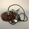 Retrolampa med tygsladd (äldre) - Äldre lampskärm + tygsladd svart med 2 ringar