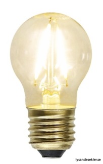 Mindre glaslampa med tygsladd (äldre) - TILLVAL: Glödlampa E27 litet klot LED