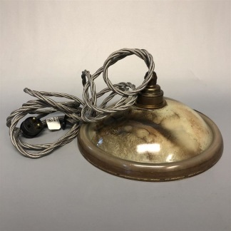 Retrolampa med tygsladd (äldre) - Äldre lampskärm + tygsladd grå med 2 ringar