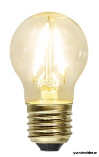 Vintageskärm med tygsladd (äldre) - TILLVAL: Glödlampa E27 litet klot LED