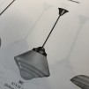 Opalvit gulddekorerad pendelkupa 80 mm krage