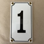 Emaljskylt: Siffran 1