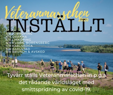 Här går Veteranmarschen 2019 i mål i Tingstäde id Gotlands Försvarsmuseum. Foto Sören Mård