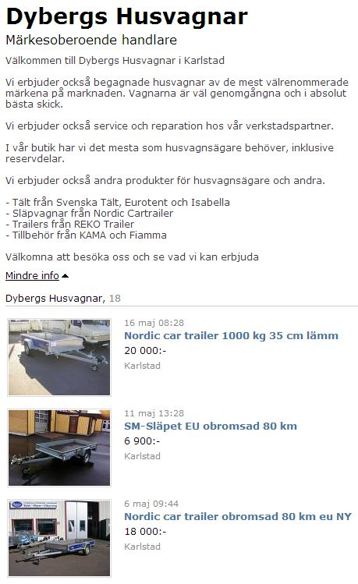 Dybergs Husvagnar på Blocket