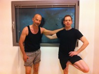 Steaming windows på yogastudio i Tel Aviv.