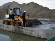 Loading sand at Delta MIneral's plant Loading sand at Delta MIneral's plant