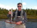 2013-09-02 Carsten Nordmann caught this nice Grayling that was 1,0 kg and 48cm on a smal golghead nympf in the Muonoioriver. This was Carstens first day of a hole week and we had changed to uppstream 