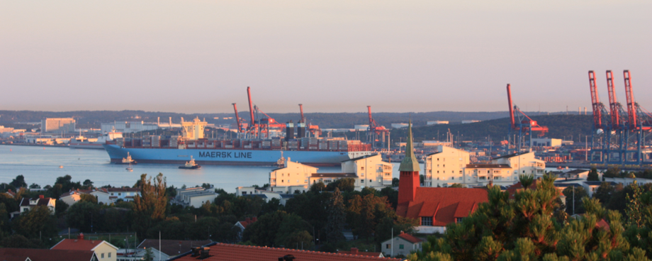 Världens största containerfartyg Maersk MckinneyMöller avslutade sin jungfrutur i Göteborgs hamn, 27 aug 2013. Foto: Carina Schultz