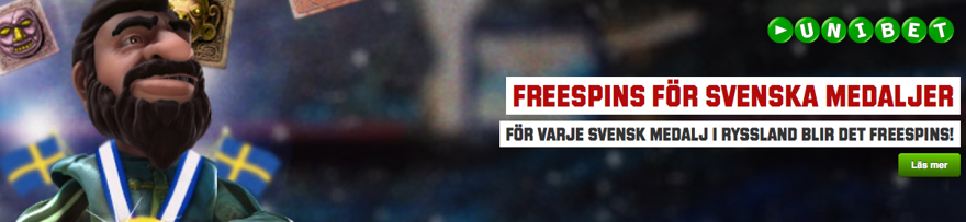 Gratissnurr hos Unibet under OS i Sotji