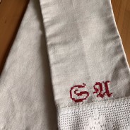 Ett långörngott i handvävt linne. Oanvänt