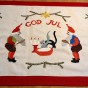 En fin handbroderad julbonad i bomull
