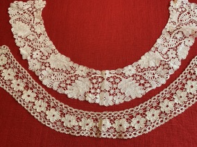 Två vackra kragar i linne - Två vackra kragar. Hantverk