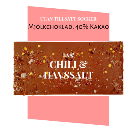Pralinhuset - 40% Kakao - Chili & Havssalt - Utan Tillsatt Socker - 