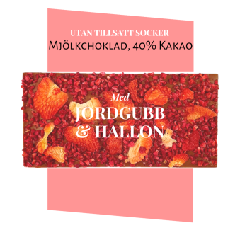Pralinhuset - 40% Kakao - Jordgubb & Hallon - Utan Tillsatt Socker - 