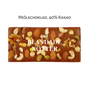 Pralinhusets - 40% Kakao - Blandade Nötter - Ljus Choklad