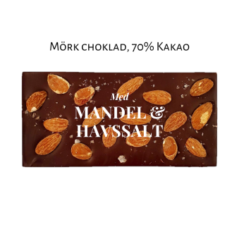 Pralinhuset - 70% Kakao - Mandel & Havssalt - Mörk Choklad