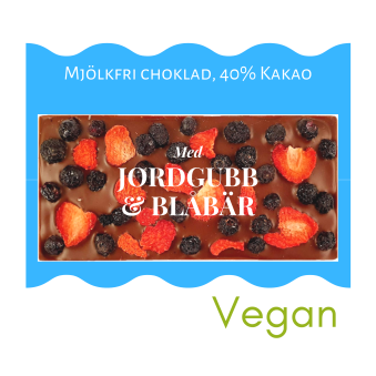 Pralinhuset - 40% Kakao - Jordgubb & Blåbär - Mjölkfri - 