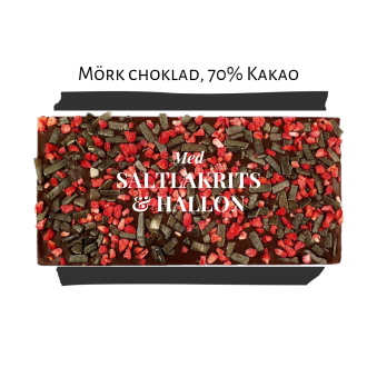 Pralinhuset - 70% Kakao - Lakrits & Hallon - Mörk Choklad