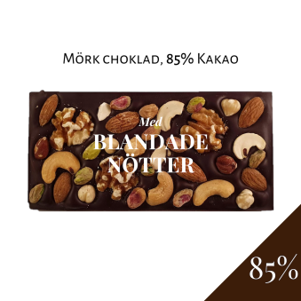 Pralinhuset - 85% Kakao - Blandade Nötter - Mörk Choklad