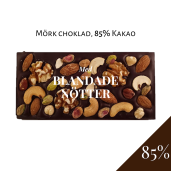 Pralinhuset - 85% Kakao - Blandade Nötter