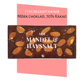 Pralinhuset - 70% Kakao - Mandel & Havssalt - Utan Tillsatt Socker