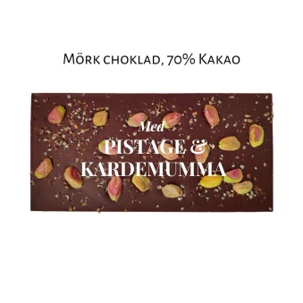 Pralinhuset - 70% Kakao - Pistage & Kardemumma - 