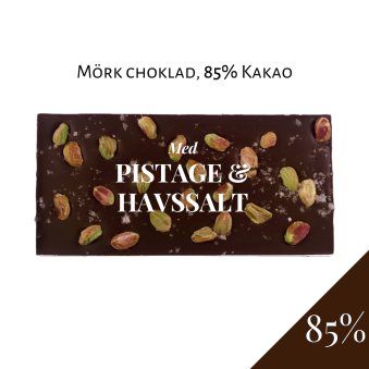 Pralinhuset - 85% Kakao - Pistage & Havssalt - 