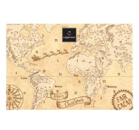 Adventskalender - Världskarta - Chokladbitar - 