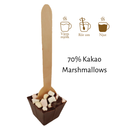 Pralinhuset - Drickchoklad - 70% Kakao - Marshmallows - 