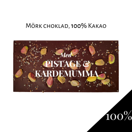 Pralinhuset - 100% Kakao - Pistage & Kardemumma - 