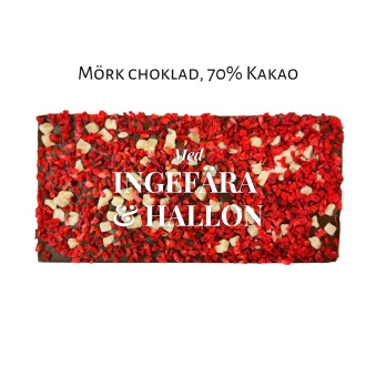 Pralinhuset - 70% Kakao - Ingefära & Hallon - 