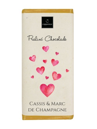 Chokladkaka - Hjärta - Cassis & Marc de champagne - 75 gram - 