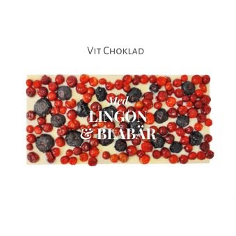Pralinhuset - Vit Choklad - Lingon & Blåbär - 