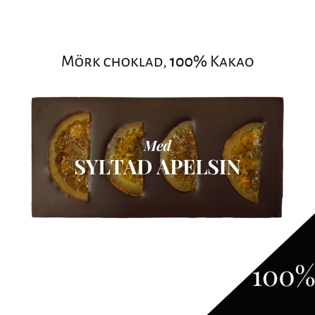 Pralinhuset - 100% Kakao - Syltad Apelsin - Mörk Choklad