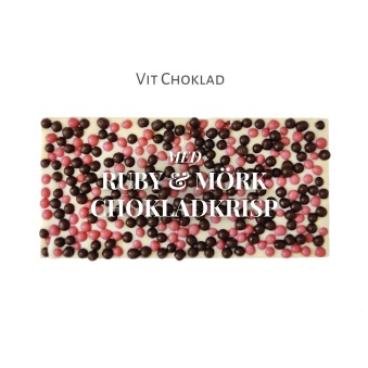 Pralinhuset - Vit Choklad - Ruby & Mörk Chokladkrisp - 